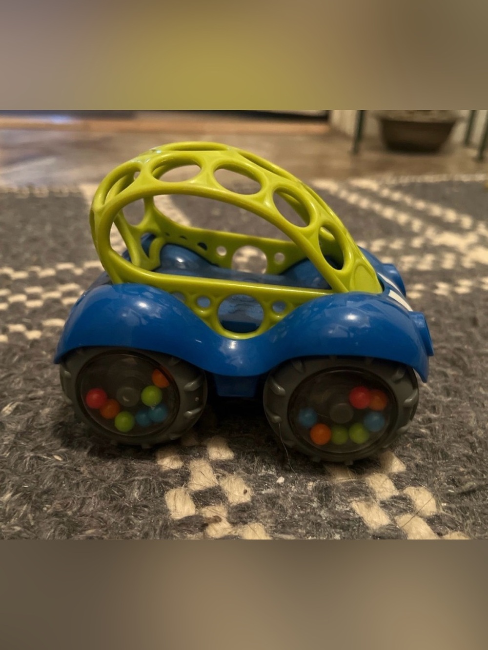 Baby Rattle Car Toy - Blue and Lime